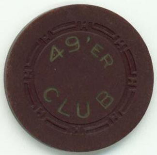 49'er Club Brown Faro Casino Chip