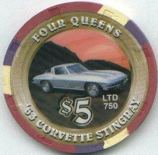 Four Queens 1963 Corvette $5 Casino Chip