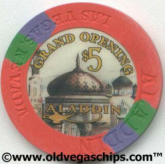Las Vegas Aladdin Casino Grand Opening $5 Casino Chip