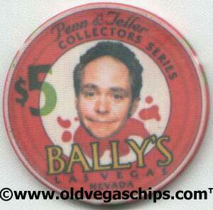 Las Vegas Bally's Penn & Teller $5 Casino Chip