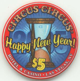 Las Vegas Circus Circus Happy New Year 2005 $5 Casino Chip 