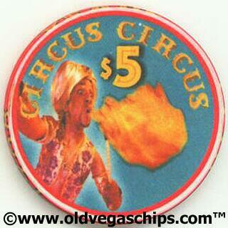 Las Vegas Circus Circus 30th Anniversary Fire Eater $5 Casino Chip