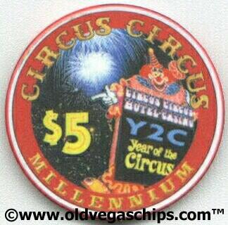 Las Vegas Circus Circus Millennium $5 Casino Chip