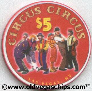 Las Vegas Circus Circus New Year 2000 $5 Casino Chip