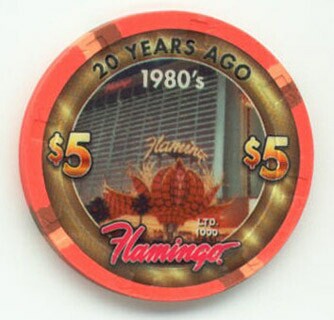Flamingo Hotel 20 Years Ago 1980's $5 Casino Chip