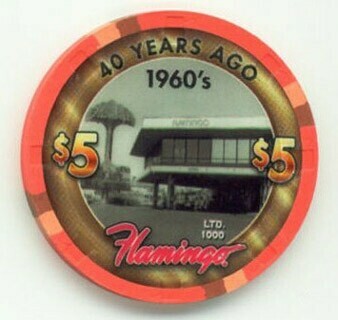 Flamingo Hotel 40 Years Ago 1960's $5 Casino Chip