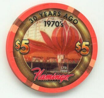Flamingo Hotel 30 Years Ago 1970's $5 Casino Chip