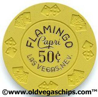 Las Vegas Flamingo Capri 50¢ Yellow Casino Poker Chip