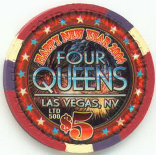 Four Queens New Year 2004 $5 Casino Chip