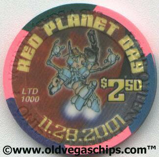 Four Queens Red Planet Day 2001 $2.50 Casino Chip