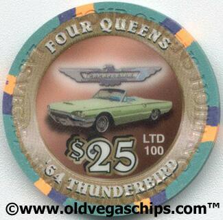 Four Queens 1964 Thunderbird $25 Casino Chip