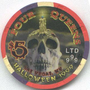 Las Vegas Four Queens Halloween 1999 $5 Casino Chip