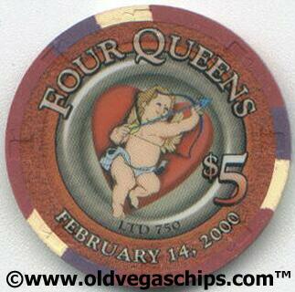 Four Queens Valentine's Day 2000 $5 Casino Chip