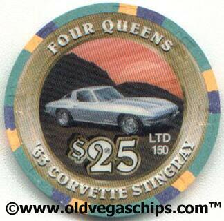 Four Queens 1963 Corvette Stingray $25 Casino Chip