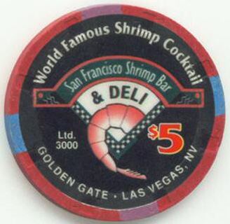 Golden Gate Casino Shrimp Cocktail $5 Casino Chip