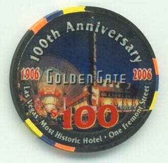 Golden Gate Casino 100th Anniversary $100 Casino Chip 