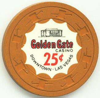 Las Vegas Rare Golden Gate 25¢ Casino Chip