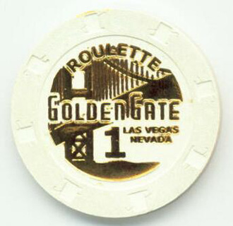 Las Vegas Golden Gate Hotel White Roulette Casino Chip