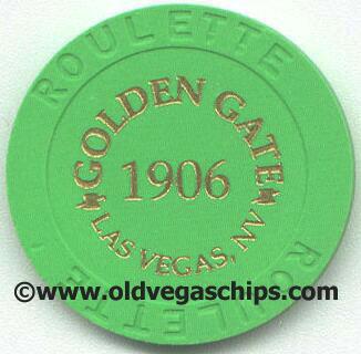 Las Vegas Golden Gate Hotel Green Roulette Casino Chip