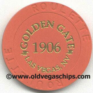 Las Vegas Golden Gate Hotel Orange Roulette Casino Chip