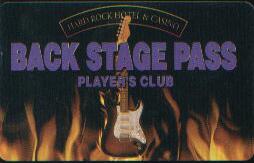 Hard Rock Casino Back Stage Pass Slot Club Card