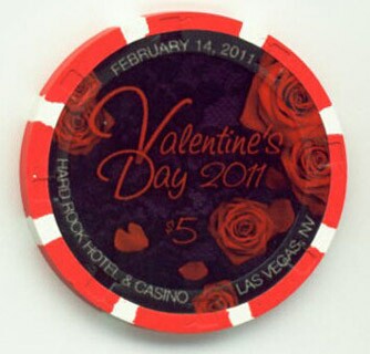 Hard Rock Hotel Valentine's Day 2011 $5 Casino Chip