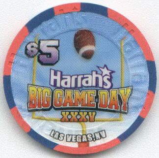 Harrah's Superbowl 2001 $5 Casino Chip