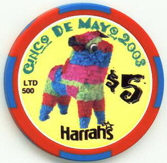 Las Vegas Harrah's Cinco De Mayo 2003 $5 Casino Chip