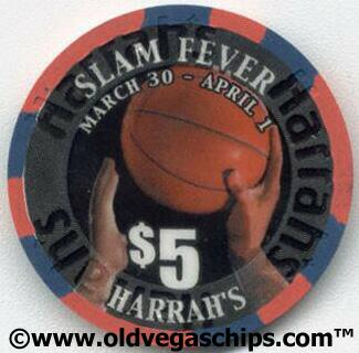 Harrah's March Madness Slam Fever 2002 $5 Casino Chip