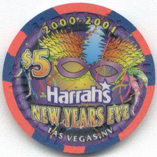 Las Vegas Harrah's New Year 2001 $5 Casino Chip