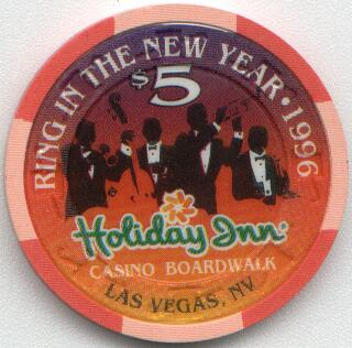 Las Vegas Holiday Inn Boardwalk Ring in the New Year 1996 $5 Casino Chip