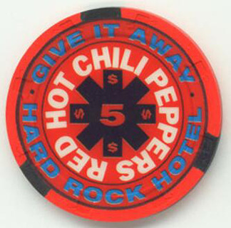 Las Vegas Hard Rock Hotel Red Hot Chili Peppers $5 Casino Chip