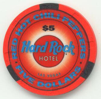 Las Vegas Hard Rock Hotel Red Hot Chili Peppers $5 Casino Poker Chip