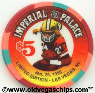 Imperial Palace Superbowl 1996 $5 Casino Chip