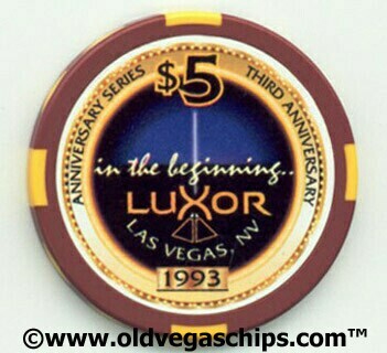 Las Vegas Luxor 3rd. Anniversary 1996 $5 Casino Chip