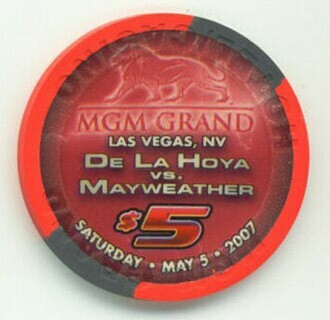 MGM Grand Oscar De La Hoya & Mayweather $5 Casino Chip