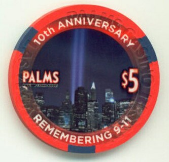 Palms Hotel 9/11 10th Anniversary 2011 $5 Casino Chip