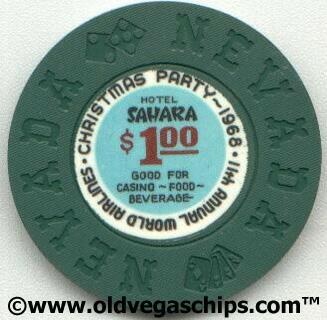 Sahara Hotel Christmas Party $1 Casino Chip