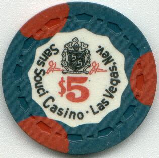 Las Vegas Sans Souci Casino $5 Casino Chip