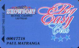 Showboat Casino Big Easy Blue Slot Club Card