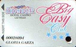 Showboat Casino Big Easy Silver Slot Club Card