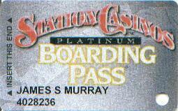 Station Casinos Boarding Pass Platinum Slot Club Card