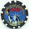 America The Beautiful Statue of Liberty $100 Casino Chip