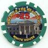 America The Beautiful White House $25 Casino Chip