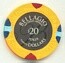 Las Vegas Bellagio Casino $20 Poker Chip