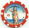 Bikini Watchers Club $5 Casino Chip