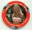 Hooters Casino Ashlee March 2008 $5 Casino Chip