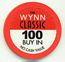 Wynn Las Vegas Wynn Classic Buy In NCV $100 Poker Chip