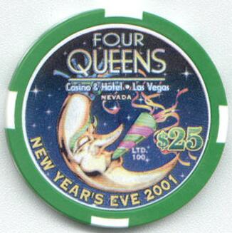 Four Queens New Year 2002 $25 Casino Chip