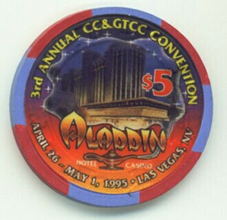 Aladdin CC & GTCC Third Convention 1995 $5 Casino Chip